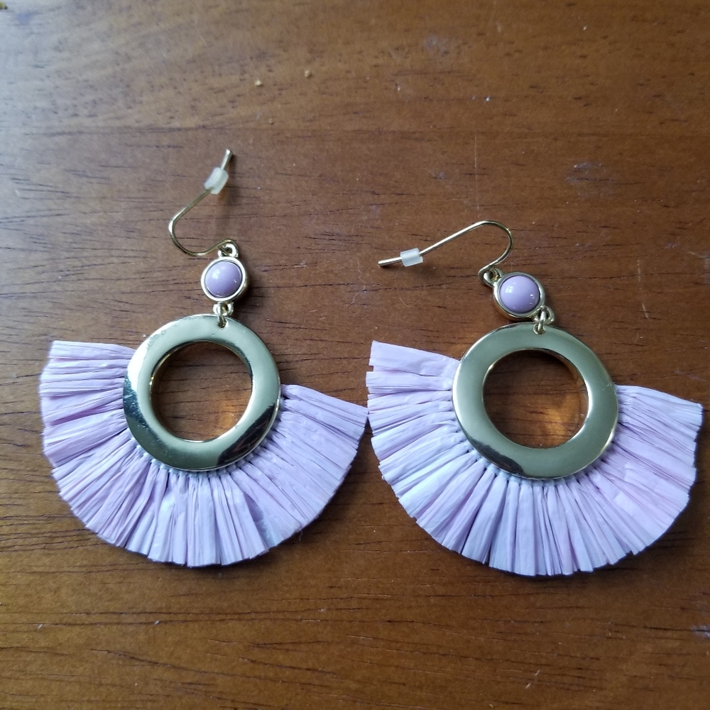 Purple and Gold Circle Earrings